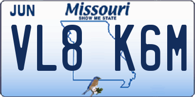 MO license plate VL8K6M