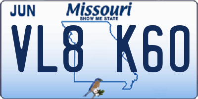MO license plate VL8K6O