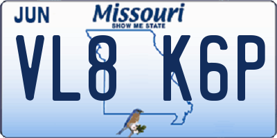 MO license plate VL8K6P