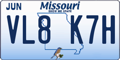 MO license plate VL8K7H