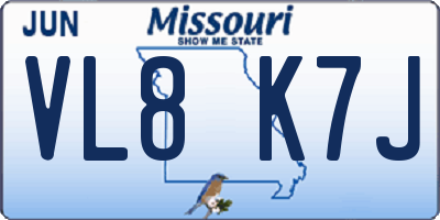 MO license plate VL8K7J