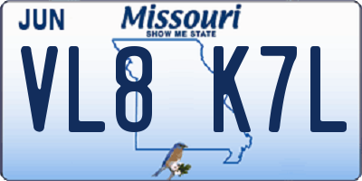 MO license plate VL8K7L
