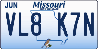 MO license plate VL8K7N