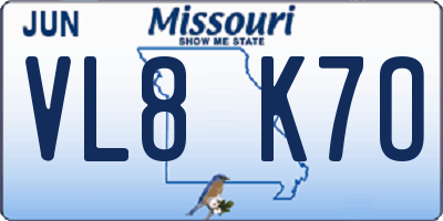 MO license plate VL8K7O