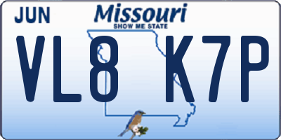 MO license plate VL8K7P