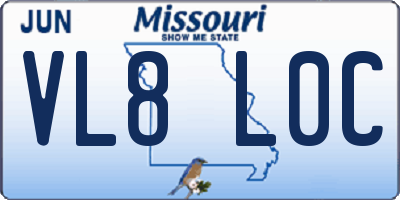 MO license plate VL8L0C