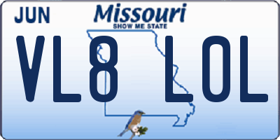 MO license plate VL8L0L