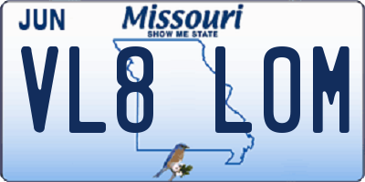 MO license plate VL8L0M