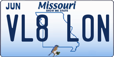 MO license plate VL8L0N