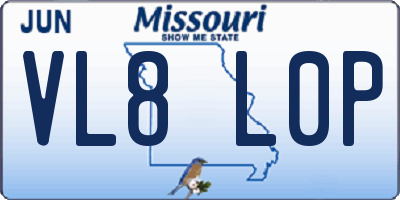 MO license plate VL8L0P