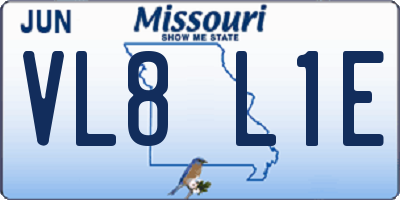 MO license plate VL8L1E