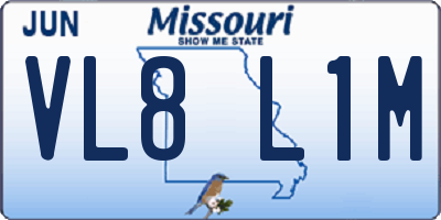 MO license plate VL8L1M