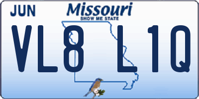 MO license plate VL8L1Q