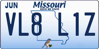 MO license plate VL8L1Z