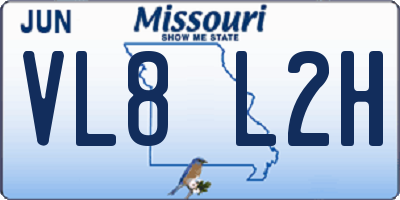 MO license plate VL8L2H