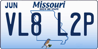 MO license plate VL8L2P