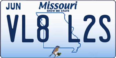 MO license plate VL8L2S