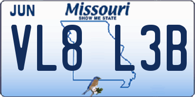 MO license plate VL8L3B