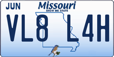 MO license plate VL8L4H