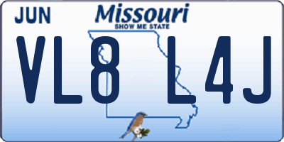 MO license plate VL8L4J