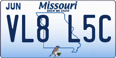 MO license plate VL8L5C