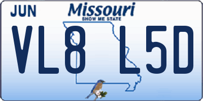 MO license plate VL8L5D