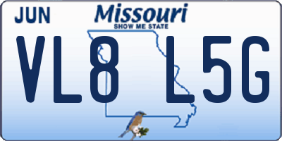 MO license plate VL8L5G
