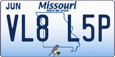 MO license plate VL8L5P