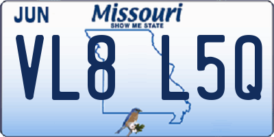MO license plate VL8L5Q