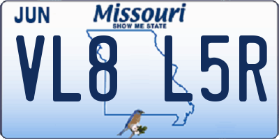 MO license plate VL8L5R