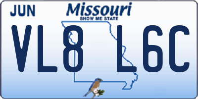 MO license plate VL8L6C