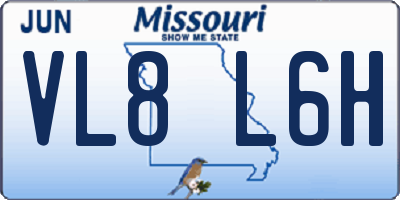 MO license plate VL8L6H