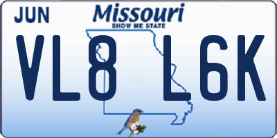 MO license plate VL8L6K