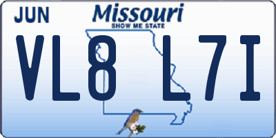 MO license plate VL8L7I
