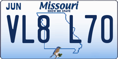 MO license plate VL8L7O