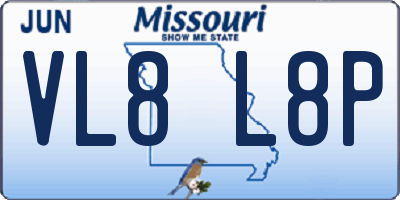 MO license plate VL8L8P
