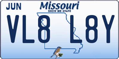 MO license plate VL8L8Y