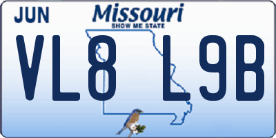 MO license plate VL8L9B