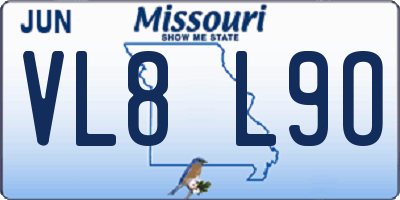 MO license plate VL8L9O