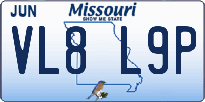 MO license plate VL8L9P