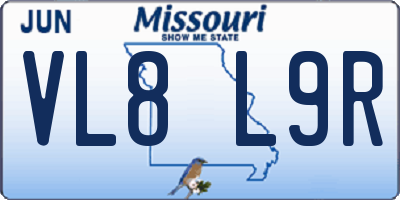 MO license plate VL8L9R