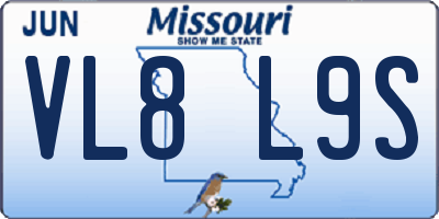 MO license plate VL8L9S