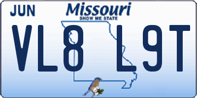 MO license plate VL8L9T