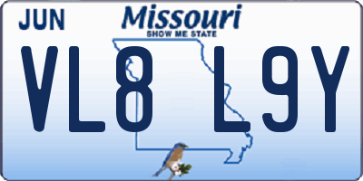 MO license plate VL8L9Y