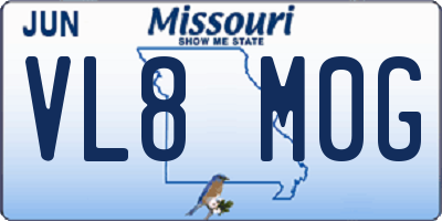 MO license plate VL8M0G