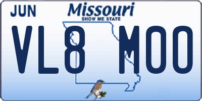 MO license plate VL8M0O