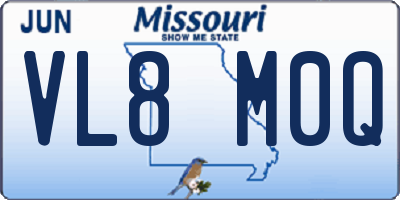 MO license plate VL8M0Q