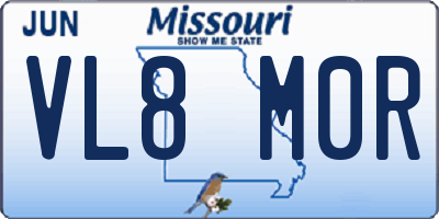 MO license plate VL8M0R