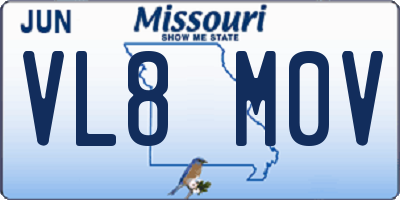 MO license plate VL8M0V