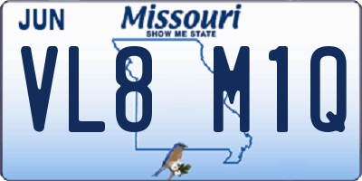 MO license plate VL8M1Q